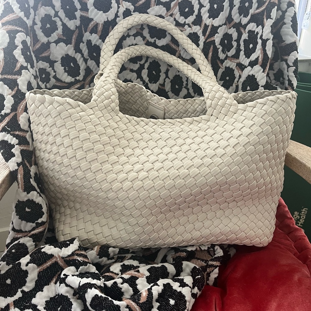 Rachel Zoe Cream Woven Tote Bag